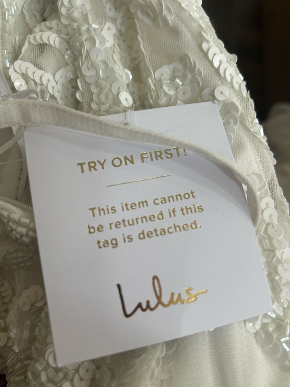 NWT Lulus Everlasting Passion White Sequin Beaded Backless Maxi Dress - Picture 12 of 12